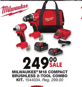 Blain's Farm & Fleet MILWAUKEE M18 COMPACT BRUSHLESS 2-TOOL COMBO KIT offer