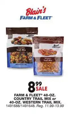 Blain's Farm & Fleet FARM & FLEET 48-OZ. COUNTRY TRAIL MIX or 40-OZ. WESTERN TRAIL MIX offer