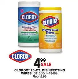 Blain's Farm & Fleet CLOROX 75-CT. DISINFECTING WIPES offer