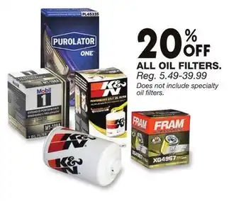 Blain's Farm & Fleet ALL OIL FILTERS offer