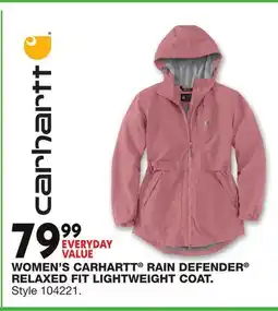 Blain's Farm & Fleet WOMEN'S CARHARTT RAIN DEFENDER RELAXED FIT LIGHTWEIGHT COAT offer