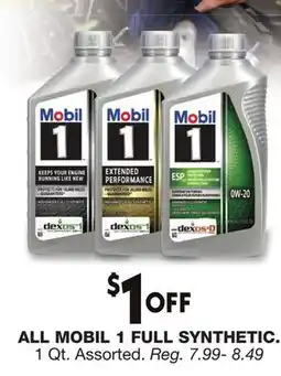 Blain's Farm & Fleet ALL MOBIL 1 FULL SYNTHETIC offer