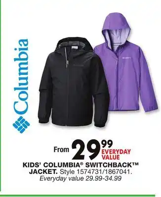 Blain's Farm & Fleet KIDS' COLUMBIA SWITCHBACK JACKET offer