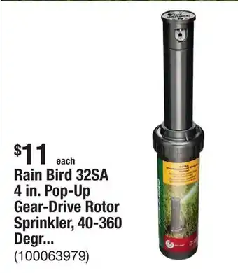 The Home Depot Rain Bird 32SA 4 in. Pop-Up Gear-Drive Rotor Sprinkler, 40-360 Degree Pattern, Adjustable 19-32 ft offer