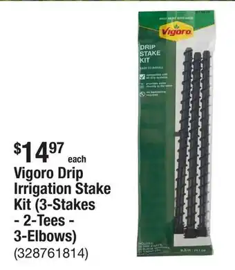 The Home Depot Vigoro Drip Irrigation Stake Kit (3-Stakes - 2-Tees - 3-Elbows) offer