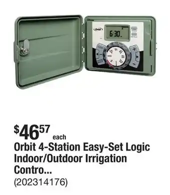 The Home Depot Orbit 4-Station Easy-Set Logic Indoor/Outdoor Irrigation Controller offer