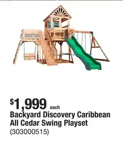 The Home Depot Backyard Discovery Caribbean All Cedar Swing Playset offer