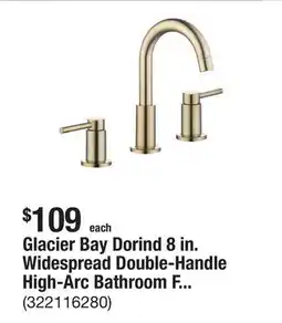 The Home Depot Glacier Bay Dorind 8 in. Widespread Double-Handle High-Arc Bathroom Faucet in Matte Gold offer