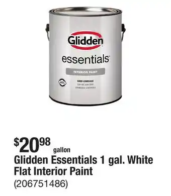 The Home Depot Glidden Essentials 1 gal. White Flat Interior Paint offer