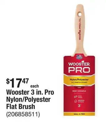 The Home Depot Wooster 3 in. Pro Nylon/Polyester Flat Brush offer