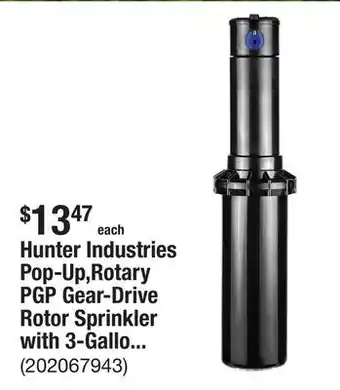 The Home Depot Hunter Industries Pop-Up,Rotary PGP Gear-Drive Rotor Sprinkler with 3-Gallon Per Minute Nozzle offer