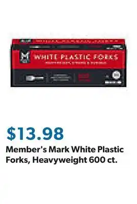 Sam's Club Member's Mark White Plastic Forks, Heavyweight 600 ct offer