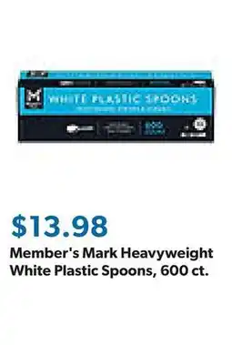 Sam's Club Member's Mark Heavyweight White Plastic Spoons, 600 ct offer