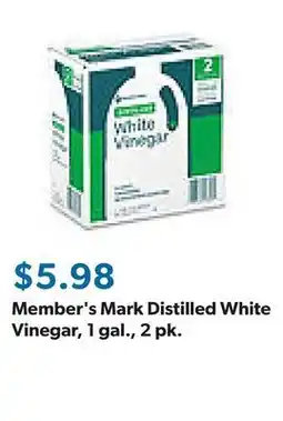 Sam's Club Member's Mark Distilled White Vinegar, 1 gal., 2 pk offer