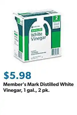 Sam's Club Member's Mark Distilled White Vinegar, 1 gal., 2 pk offer