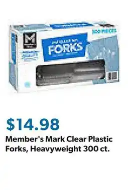 Sam's Club Member's Mark Clear Plastic Forks, Heavyweight 300 ct offer