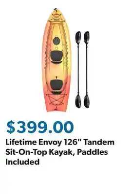 Sam's Club Lifetime Envoy 126 Tandem Sit-On-Top Kayak, Paddles Included offer