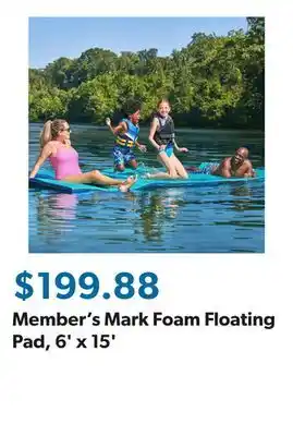 Sam's Club Member's Mark Foam Floating Pad, 6' x 15' offer