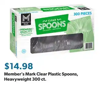 Sam's Club Member's Mark Clear Plastic Spoons, Heavyweight 300 ct offer