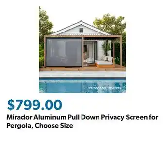 Sam's Club Mirador Aluminum Pull Down Privacy Screen for Pergola, Choose Size offer