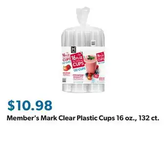 Sam's Club Member's Mark Clear Plastic Cups 16 oz., 132 ct offer