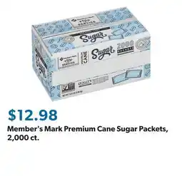 Sam's Club Member's Mark Premium Cane Sugar Packets, 2,000 ct offer