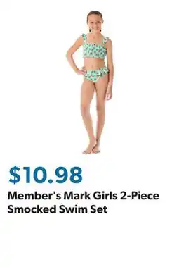 Sam's Club Member's Mark Girls 2-Piece Smocked Swim Set offer