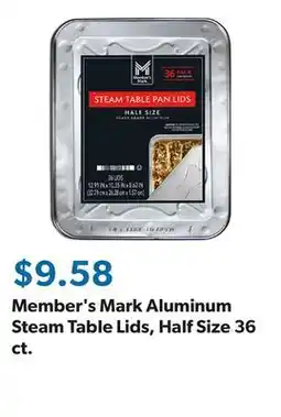 Sam's Club Member's Mark Aluminum Steam Table Lids, Half Size 36 ct offer