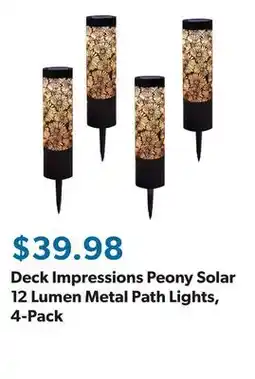 Sam's Club Deck Impressions Peony Solar 12 Lumen Metal Path Lights, 4-Pack offer