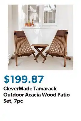 Sam's Club CleverMade Tamarack Outdoor Acacia Wood Patio Set, 7pc offer