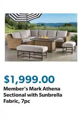 Sam's Club Member's Mark Athena Sectional with Sunbrella Fabric, 7pc offer