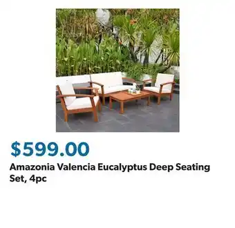 Sam's Club Amazonia Valencia Eucalyptus Deep Seating Set, 4pc offer