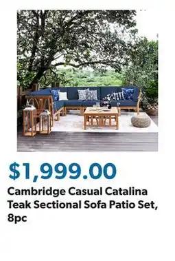 Sam's Club Cambridge Casual Catalina Teak Sectional Sofa Patio Set, 8pc offer