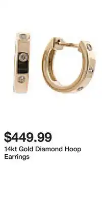 TJ Maxx 14kt Gold Diamond Hoop Earrings offer