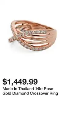 TJ Maxx Made In Thailand 14kt Rose Gold Diamond Crossover Ring offer