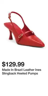 TJ Maxx Made In Brazil Leather Ines Slingback Heeled Pumps offer