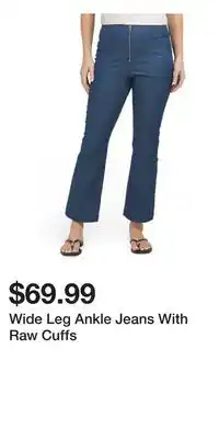 TJ Maxx Wide Leg Ankle Jeans With Raw Cuffs offer