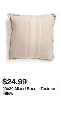 TJ Maxx 20x20 Mixed Boucle Textured Pillow offer