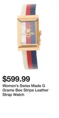 TJ Maxx Women's Swiss Made G Grame Bee Stripe Leather Strap Watch offer