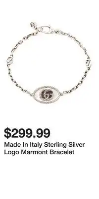 TJ Maxx Made In Italy Sterling Silver Logo Marmont Bracelet offer