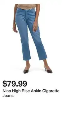 TJ Maxx Nina High Rise Ankle Cigarette Jeans offer