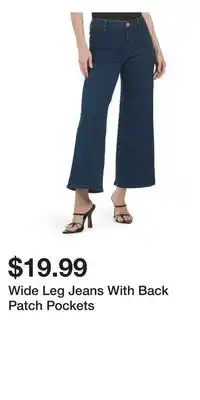 TJ Maxx Wide Leg Jeans With Back Patch Pockets offer