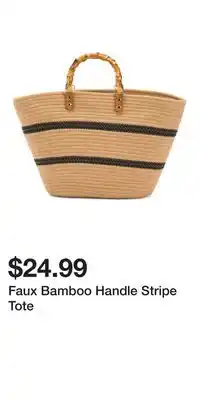 TJ Maxx Faux Bamboo Handle Stripe Tote offer