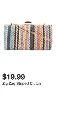 TJ Maxx Zig Zag Striped Clutch offer