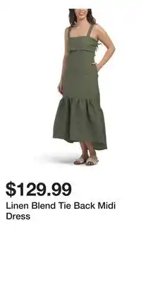 TJ Maxx Linen Blend Tie Back Midi Dress offer