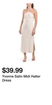 TJ Maxx Yvonne Satin Midi Halter Dress offer