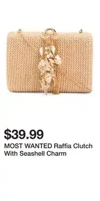 TJ Maxx MOST WANTED Raffia Clutch With Seashell Charm offer