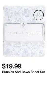 TJ Maxx Bunnies And Bows Sheet Set offer