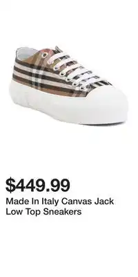 TJ Maxx Made In Italy Canvas Jack Low Top Sneakers offer