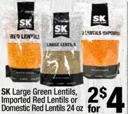 Super King Markets SK Large Green Lentils, Imported Red Lentils or Domestic Red Lentils offer